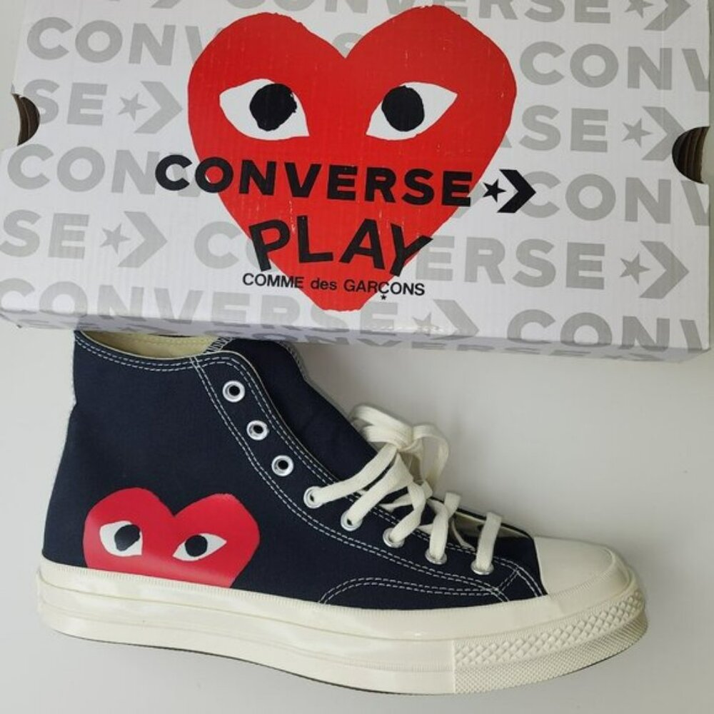 New Converse Comme des Garcons Play Black Hi Top Shoes (11 US)